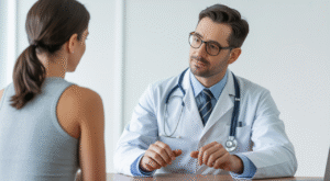 Weight loss doctor consulting with patient in Atlanta