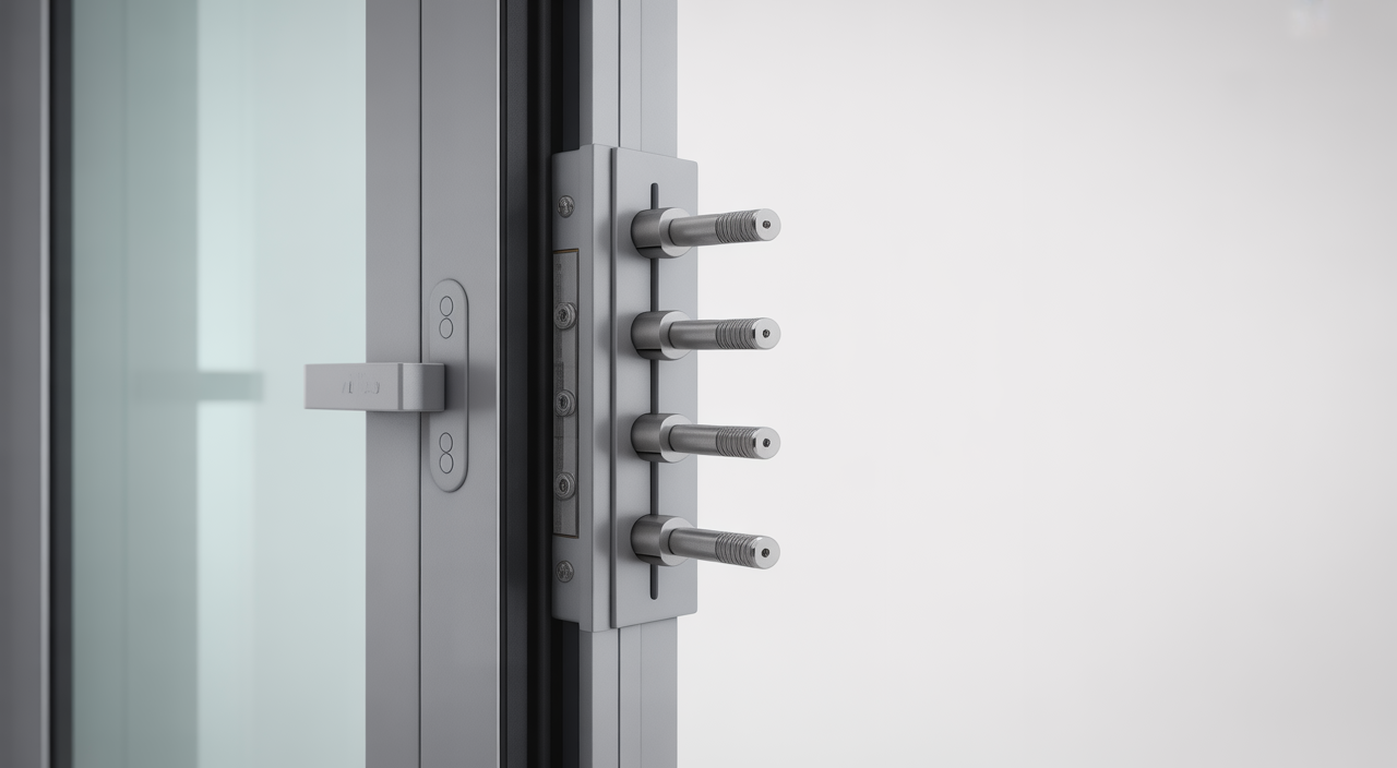 A sleek, modern custom security door with a minimalist design, integrated into a contemporary architectural setting, showcasing how tailored protection can seamlessly blend with sophisticated aesthetics.