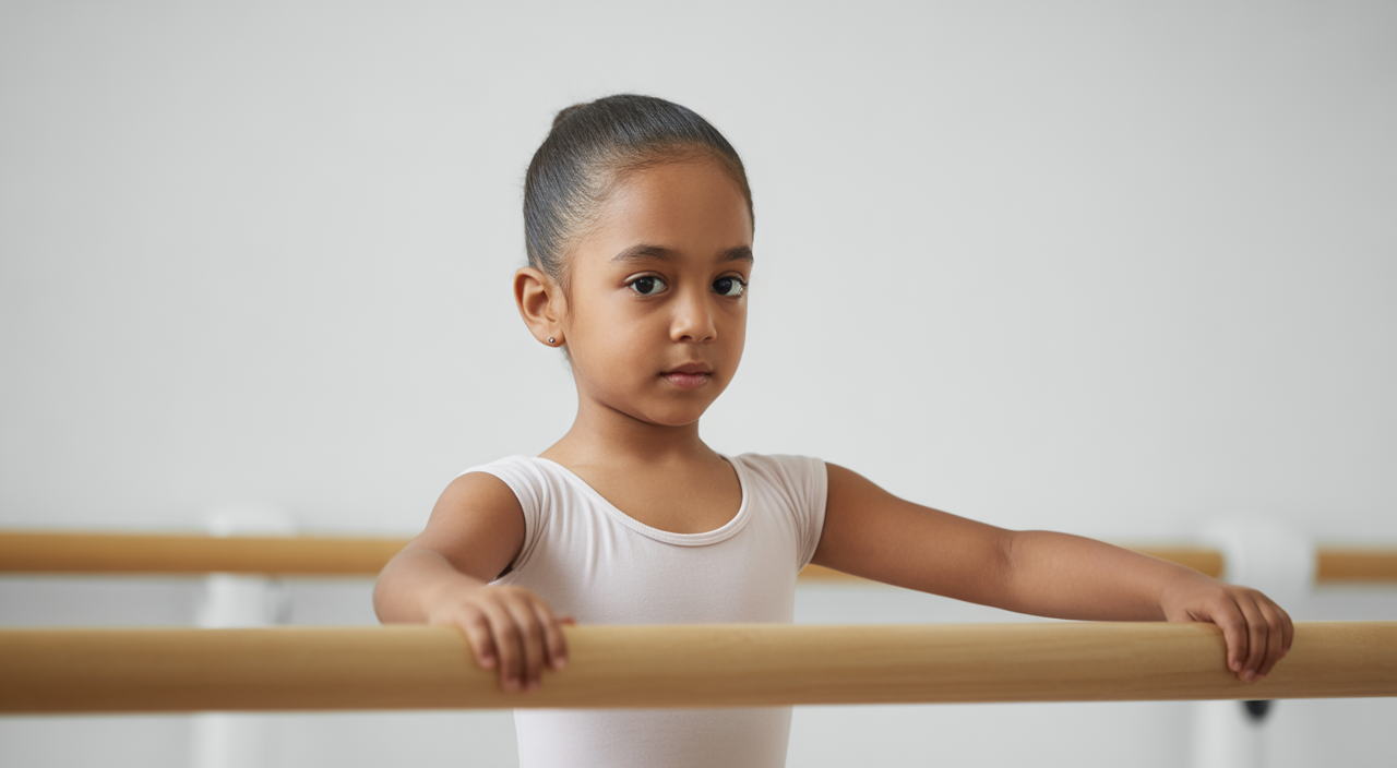 Young ballet students practicing in a studio